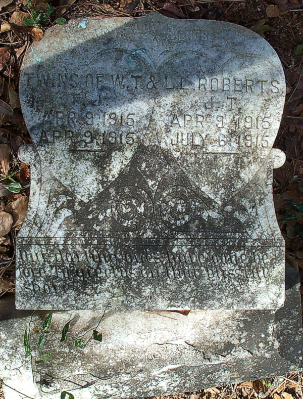 T.J. & J.T. Roberts Gravestone Photo