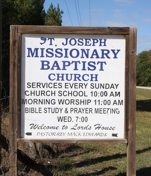  St Joseph Missionary Baptist Church Cemetery Sign  Gravestone Photo