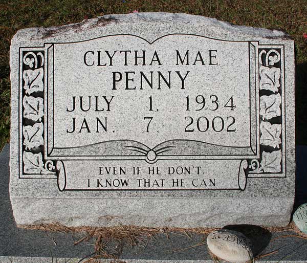 Clytha Mae Penny Gravestone Photo