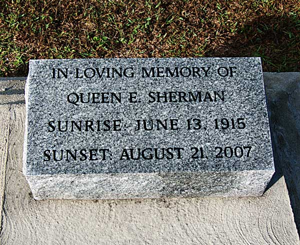 Queen E. Sherman Gravestone Photo