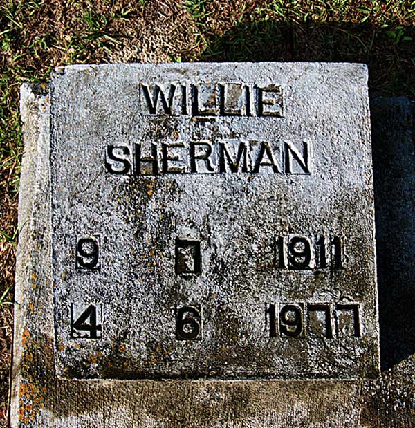 Willie Sherman Gravestone Photo