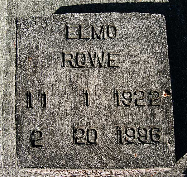 Elmo Rowe Gravestone Photo