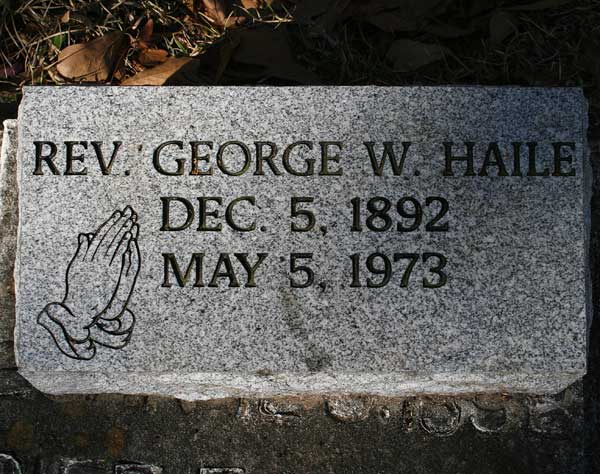 Rev. George W. Haile Gravestone Photo