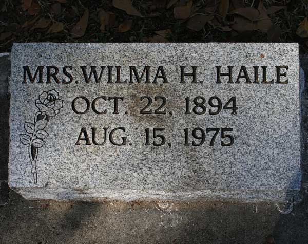 Wilma H. Haile Gravestone Photo