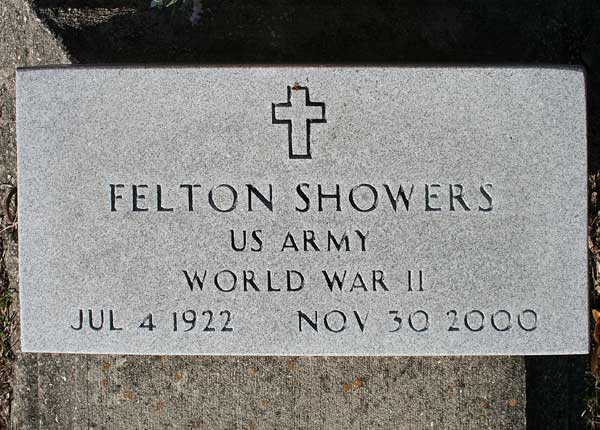 Felton Showers Gravestone Photo