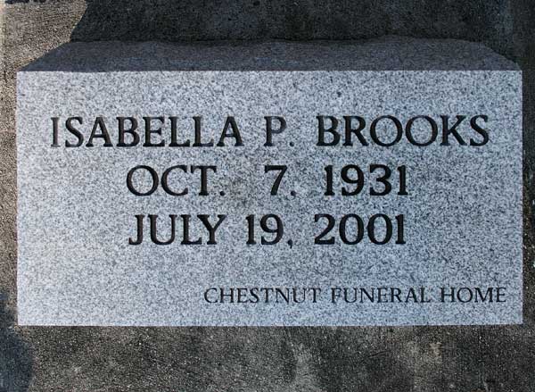Isabella P. Brooks Gravestone Photo