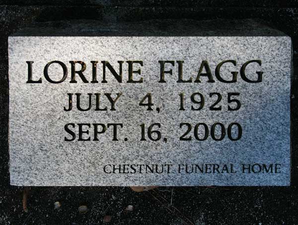 Lorine Flagg Gravestone Photo