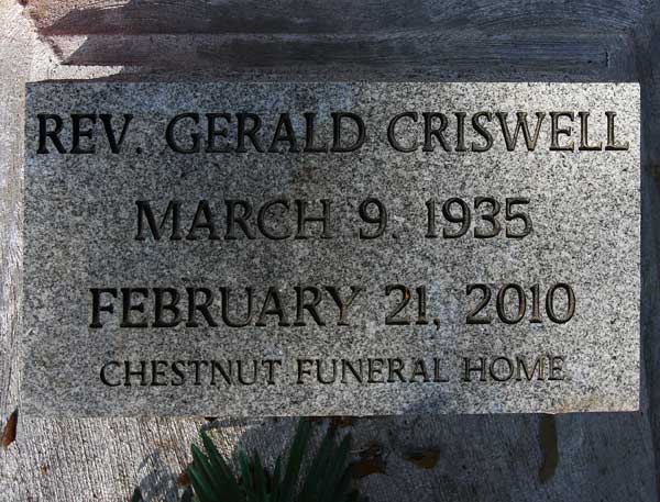Rev. Gerald Criswell Gravestone Photo