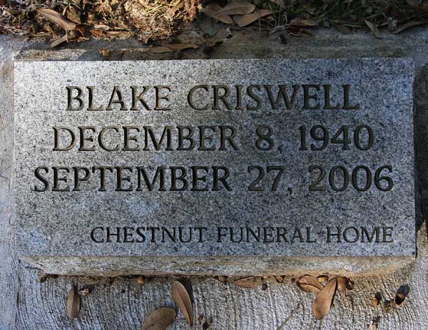 Blake Criswell Gravestone Photo