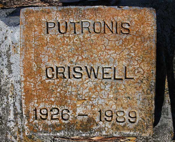 Putronis Criswell Gravestone Photo