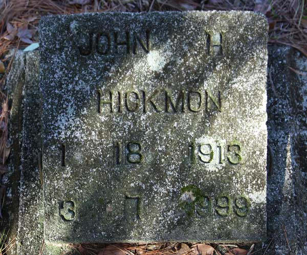 John H. Hickmon Gravestone Photo