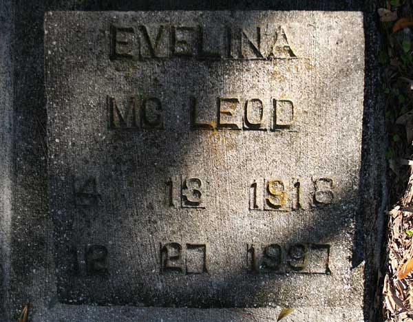 Evelina McLeod Gravestone Photo