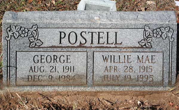 George & Willie Mae Postell Gravestone Photo