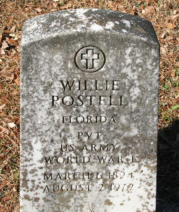 Willie Postell Gravestone Photo