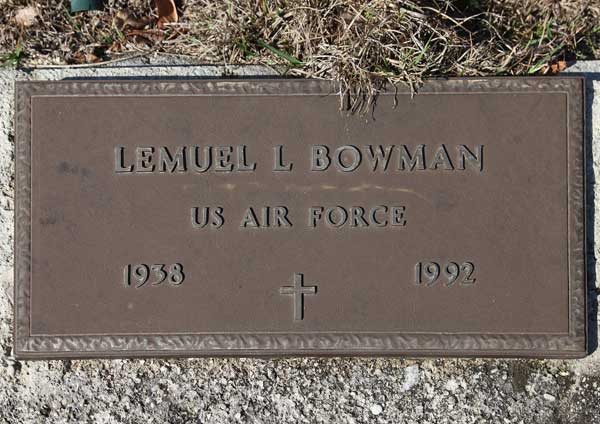 Lemuel L. Bowman Gravestone Photo