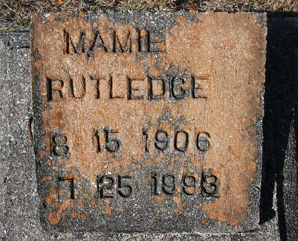 Mamie Rutledge Gravestone Photo