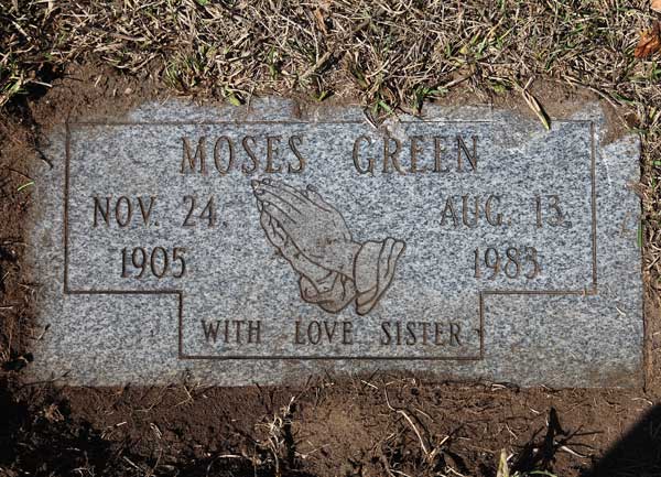Moses Green Gravestone Photo
