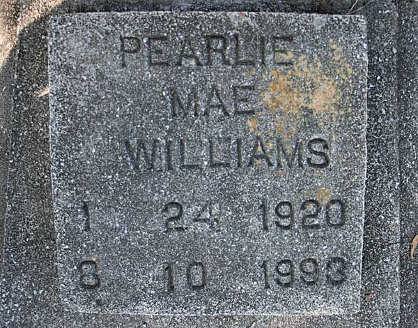 Pearlie Mae Williams Gravestone Photo