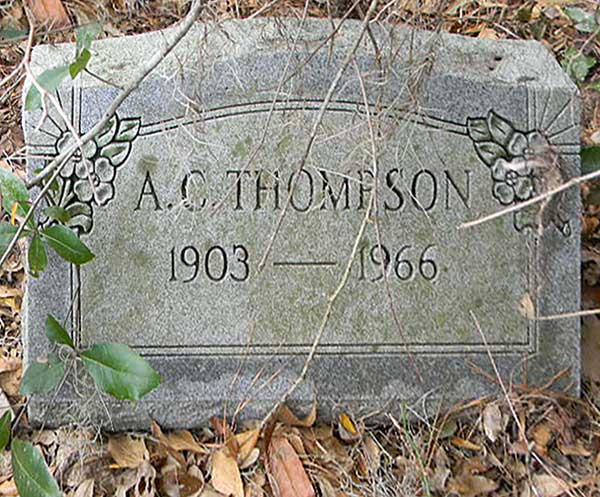 A.C. Thompson Gravestone Photo