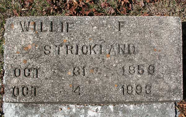 Willie F. Strickland Gravestone Photo