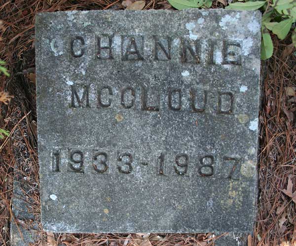 Channie McCloud Gravestone Photo