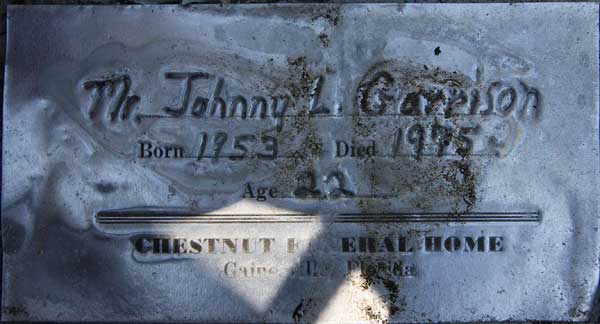 Johnny L. Garrison Gravestone Photo