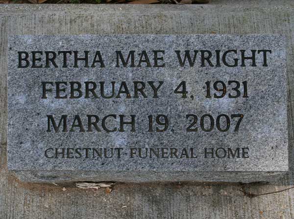 Bertha Mae Wright Gravestone Photo
