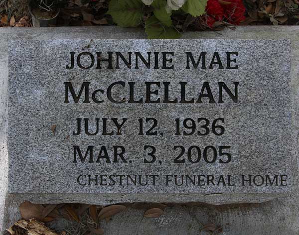 Johnnie Mae McClellan Gravestone Photo