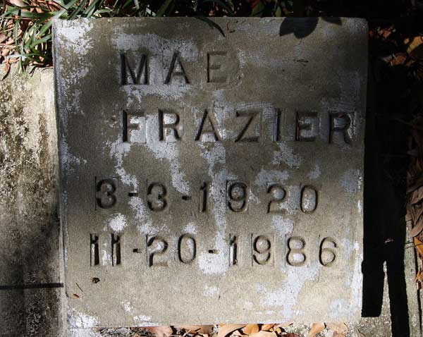 Mae Frazier Gravestone Photo