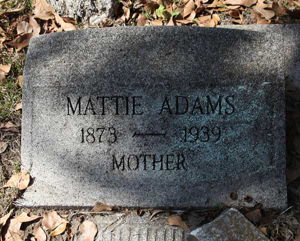 Mattie Adams Gravestone Photo