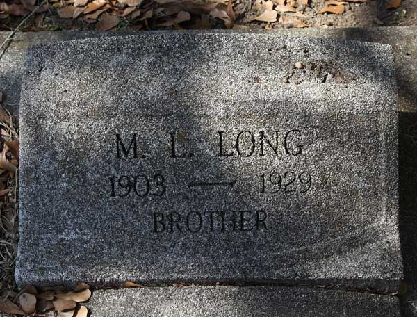 M.L. Long Gravestone Photo