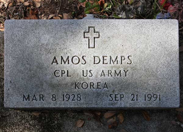 Amos Demps Gravestone Photo