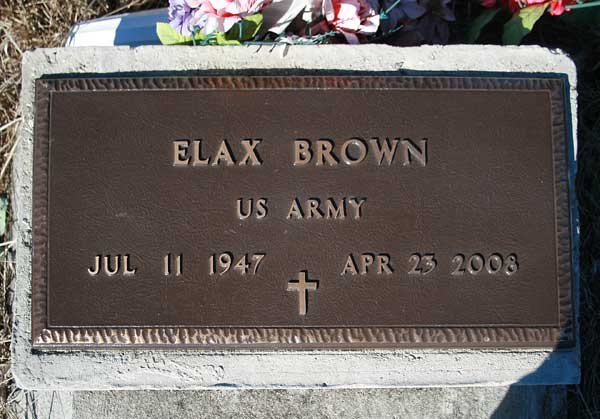 Elax Brown Gravestone Photo