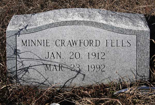 Minnie Crawford Fells Gravestone Photo