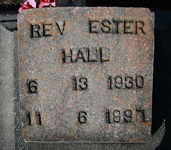 Rev. Ester   Hall Gravestone Photo