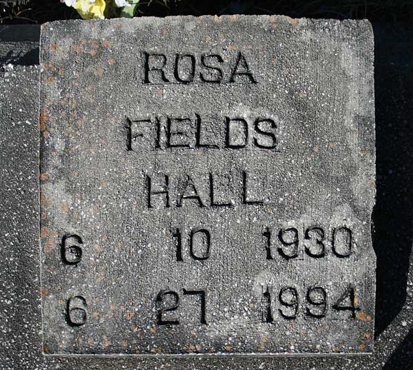Rosa Fields Hall Gravestone Photo