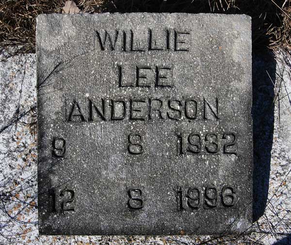 Willie Lee Anderson  Gravestone Photo
