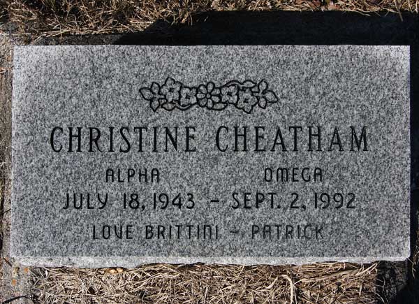 Christine Cheatham Gravestone Photo