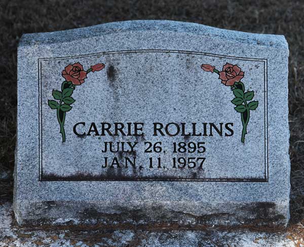 Carrie Rollins Gravestone Photo