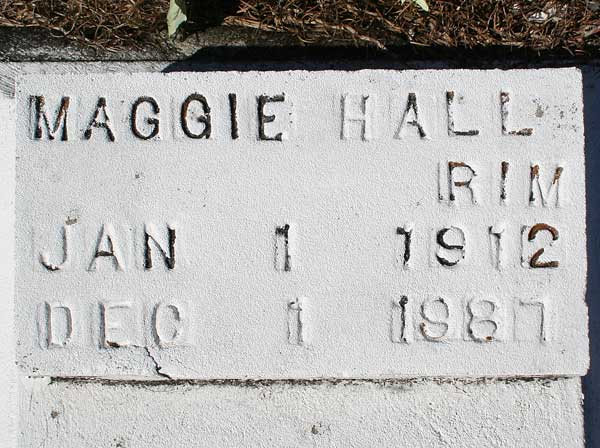 Maggie Hall Rim Gravestone Photo