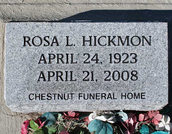 Rosa L. Hickmon Gravestone Photo