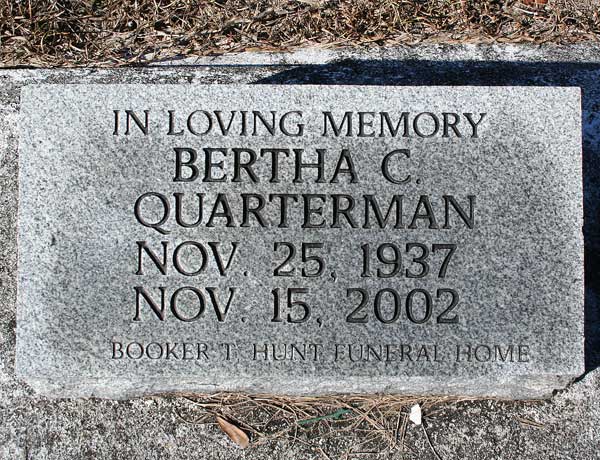 Bertha C. Quarterman Gravestone Photo