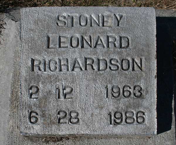 Stoney Leonard Richardson Gravestone Photo