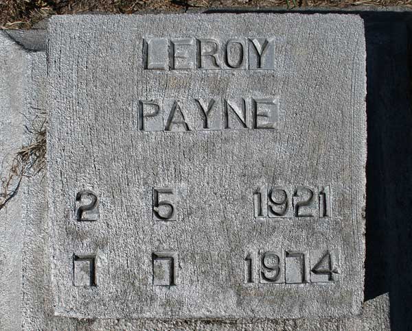 Leroy Payne Gravestone Photo