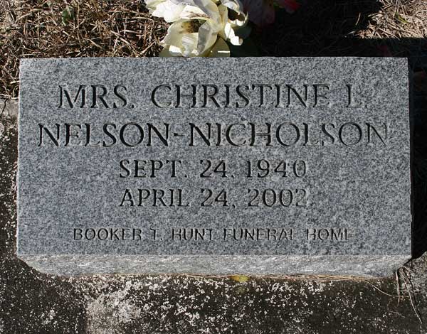 Christine L. Nelson-Nicholson Gravestone Photo
