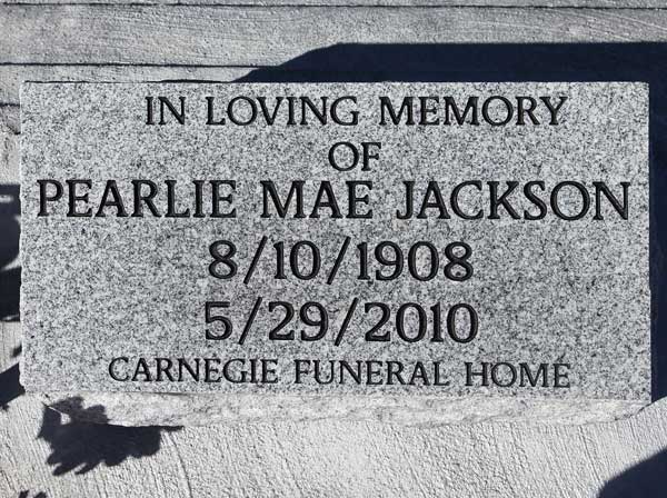Pearlie Mae Jackson Gravestone Photo