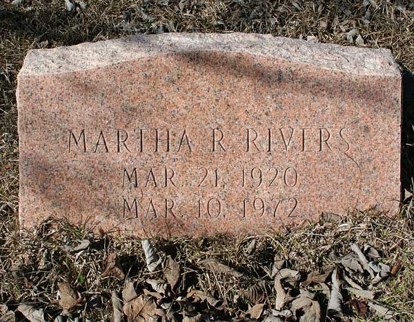 Martha R. Rivers Gravestone Photo