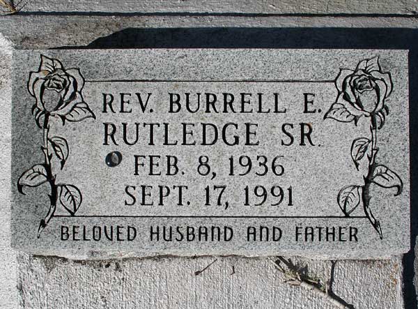 Rev. Burrell E. Rutledge Gravestone Photo