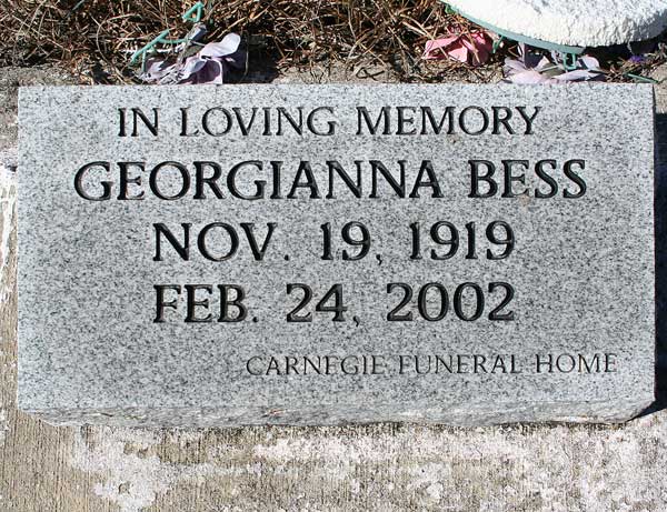 Georgianna Bess Gravestone Photo