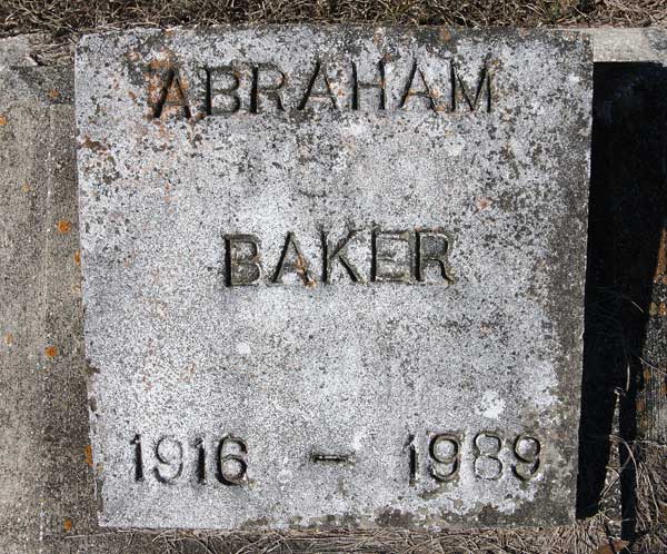 Abraham Baker Gravestone Photo
